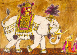 Beni Montresor (1926-2001), May I Bring A Friend?; watercolor, 9 7/8 x 15 5/8 inches; Courtesy of Wichita Falls Museum of Art at Midwestern State University